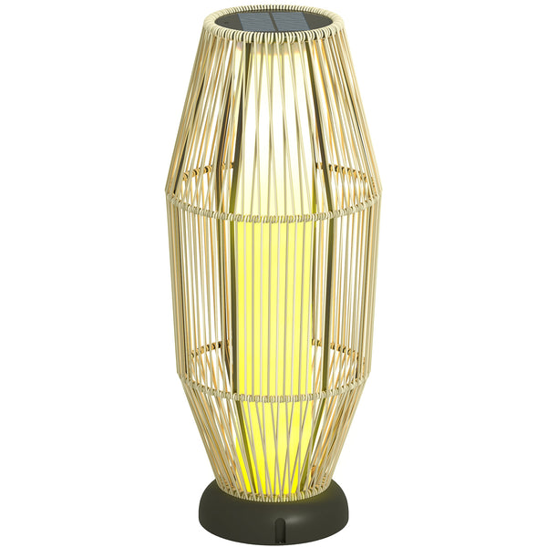 Lampada Solare da Terra da Giardino Ø26x72 cm con Illuminazione LED in PE Rattan e Acciaio Grigio sconto