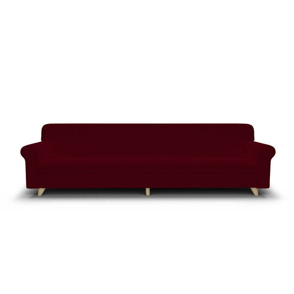 Housse de canapé extensible 4 places en polyester bordeaux sconto