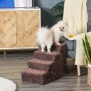 Scaletta per Cani a 4 Gradini 60x35x44 cm con Rivestimento Sfoderabile e Lavabile Marrone      
