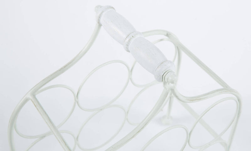 Portabottiglie 33x17xH36 cm in Metallo Bianco