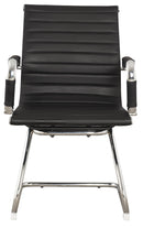 Set 2 Sedie Poltrone Attesa da Ufficio in Similpelle Imperial Nera