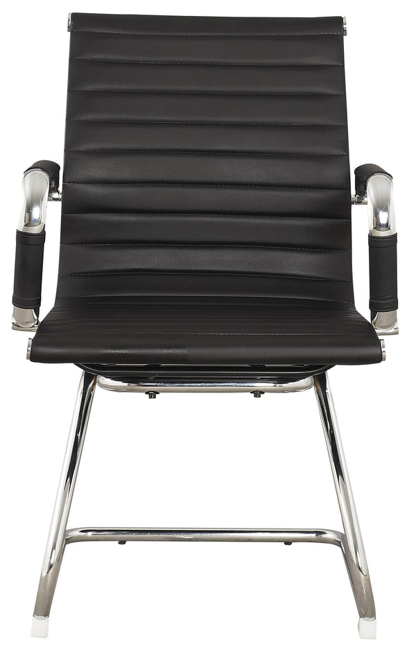 Chaise d'attente de bureau en similicuir noir Motti Norwich online