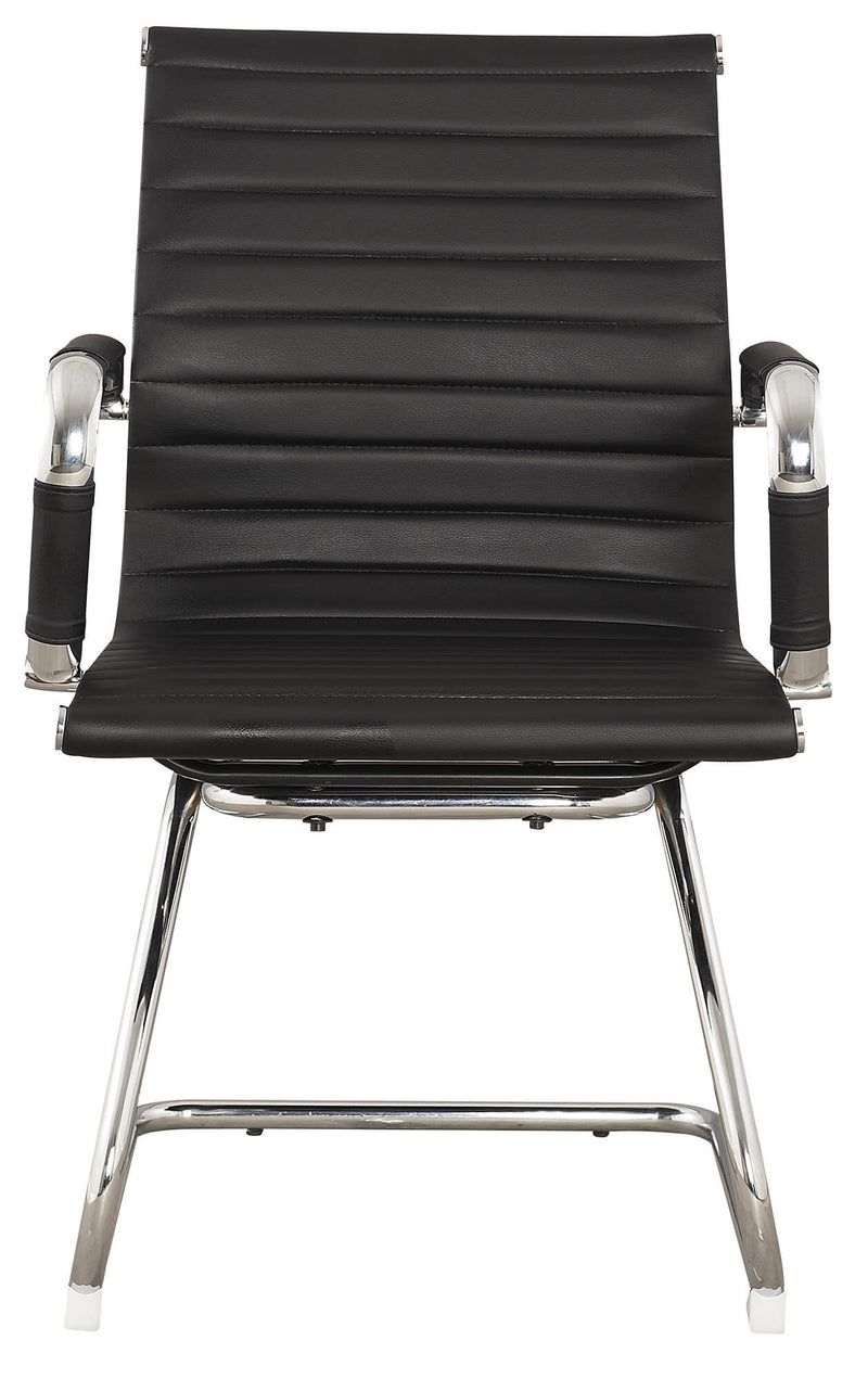 Sedia Poltrona Attesa da Ufficio in Similpelle Motti Norwich Nera