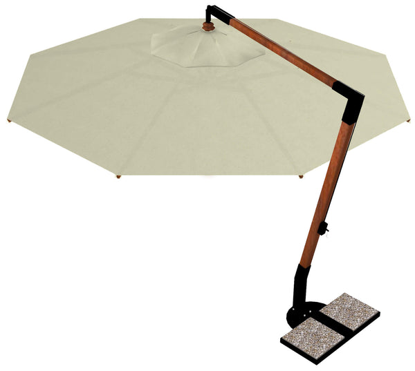 Parasol de Jardin Décentralisé Ø2,5m en Bois avec Housse Acrylique Danieli Lisbon Ecru sconto