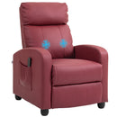 Poltrona Relax Massaggiante 68x88x98 cm con Telecomando e 8 Programmi Reclinazione e Poggiapiedi Rosso 