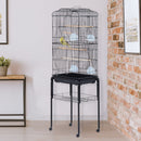 Voliera Gabbia per Uccelli con Ruote in Metallo Nero 47.5x37x153 cm 