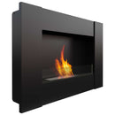 Camino a Bioetanolo da Parete 90,2x65 cm Flig Boston 2 Nero Con Vetro