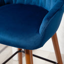 Set 2 Sgabelli da Bar con Schienale in Velluto Blu Scuro  