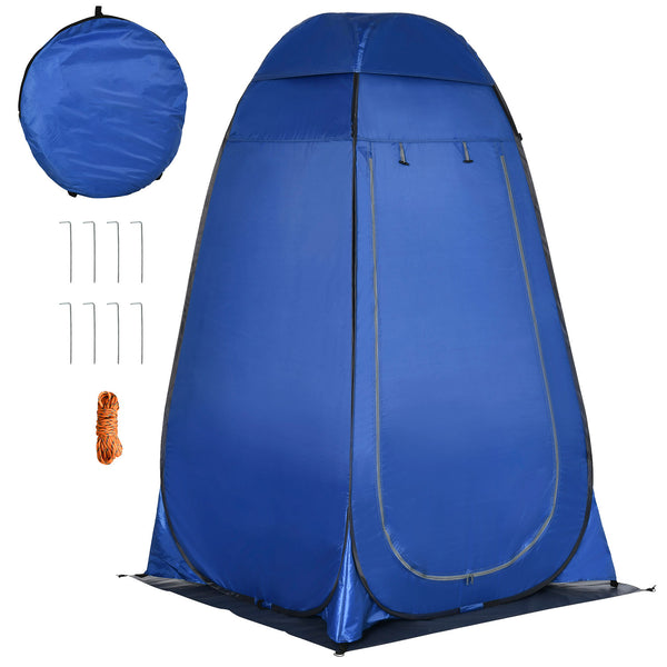 Tenda da Doccia Pop Up Impermeabile 126x124x189 cm con Porta a Cerniera Blu Scuro acquista