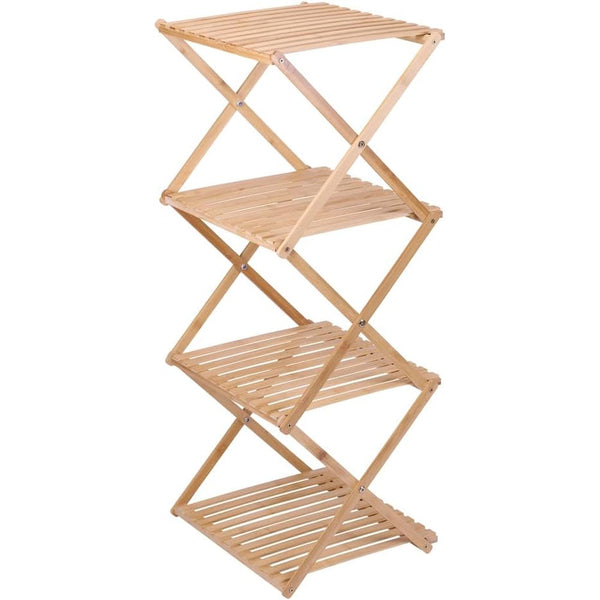 Colonna Bagno 4 Ripiani Pieghevole Salvaspazio 40x33,5x93,5 cm in Bambù Alpina prezzo