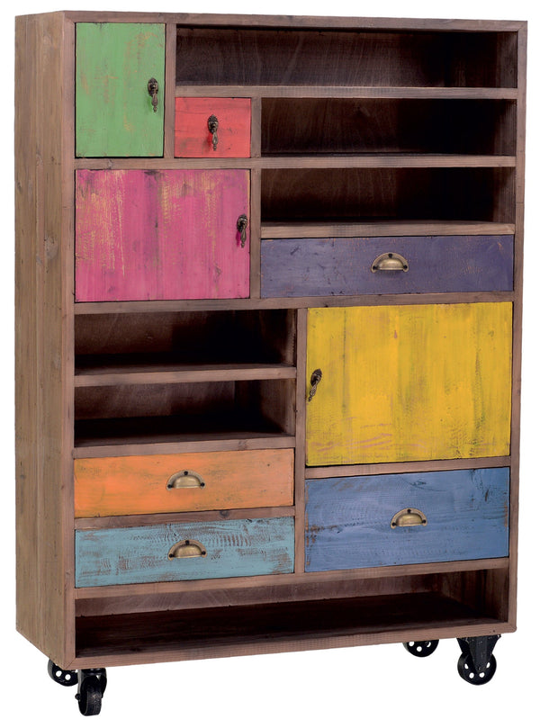 Bibliothèque en bois de cèdre multicolore sconto
