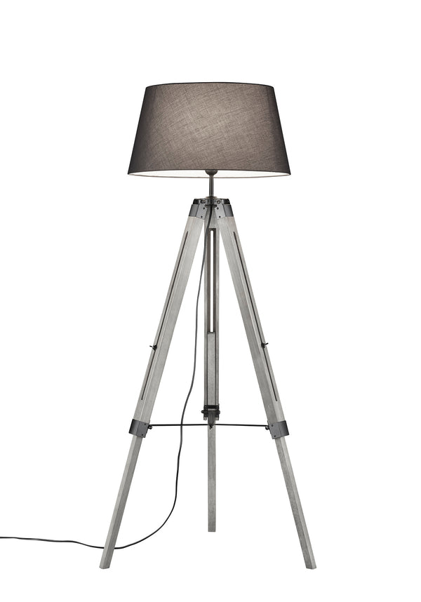 sconto Lampadaire d'intérieur E27 en bois gris naturel