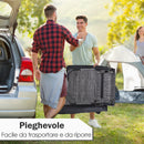 Sedia Sdraio Zero Gravity Reclinabile Pieghevole con Tettuccio e Portabicchieri in Textilene Grigio