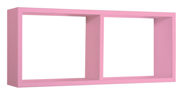 prezzo Etagère rectangulaire 2 compartiments muraux 70x30x15,5 cm en fibre de bois Morgana rose blush