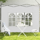 Pareti per Gazebo 3x3m o 3x4m 295x195 cm in Plastica e Tessuto Oxford Bianco