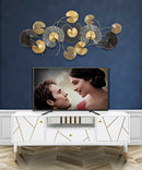 Porta Tv Luxy 140x50x55 cm in Legno e MDF e in Ferro Bianco e Oro