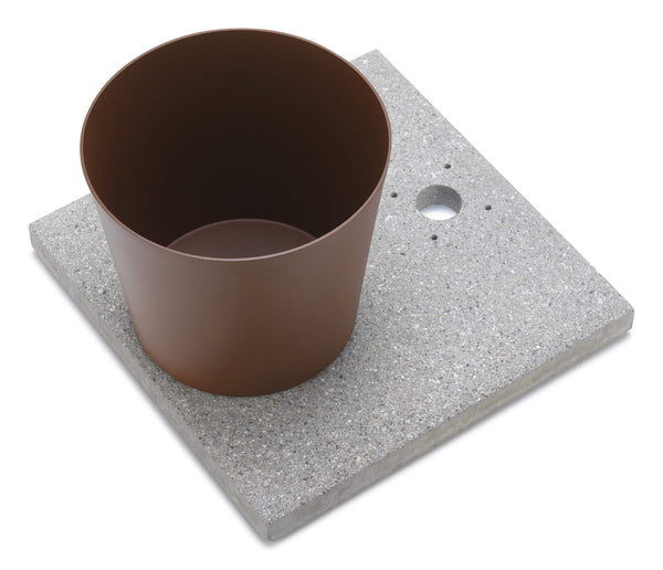 sconto Base avec Plateau pour Fontaines avec Petit Anneau 40x40x5 cm en Ciment Belfer 42/BSE/4 Rouille
