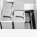 Base 2 Posti per Pattumiera Differenziata per Cassetti Cucina 60 cm in Plastica Emuca Grigio