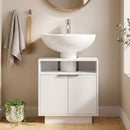 Mobile Sotto Lavabo Bagno 60x33x63 cm Ante Design Canettato in MDF Bianco