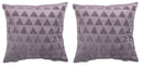 Set 2 Cuscini Decorativi 43x43x6 cm in Poliestere VdE Tivoli 1996 Triangoli Grigio