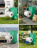 Portarotolo a Cavalletto in Acciaio con Portasacco Silver Agrati