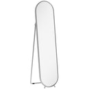 Specchio a Figura Intera da Terra 40x4x160 cm con Supporto Pieghevole in Vetro e Metallo Argento      