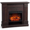 Camino Elettrico da Terra o Incasso 117x30x100 cm con Cornice 1800 W Effetto Fiamma 3D e Timer in Metallo e ABS Marrone      