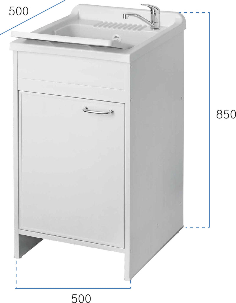 Mobile Lavatoio in PVC 50x50x85 cm 1 Anta Forlani Garden Bianco