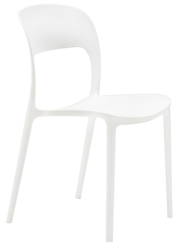 sconto Lot de 4 chaises de jardin en polypropylène blanc Vandi