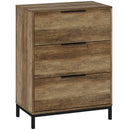 Cassettiera 3 Cassetti Antiribaltamento 62x35x82 cm in Legno e Metallo Marrone Scuro   
