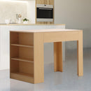 Scrivania da Ufficio Multifunzionale con 3 Ripiani in Legno Naturale 100x60x75 cm 