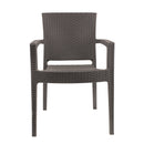 Set 2 Sedie da Giardino in Stile Rattan Marrone