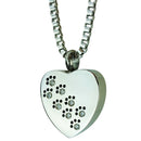 Ciondolo Portaceneri per Animali in Acciaio 3,5x2x1,5cm GMF Cuore Orme