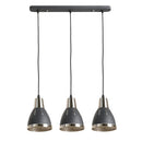 Lampada Moderna di Design a Sospensione 3 Luci in Metallo Nero Ø13x16x55 cm 