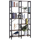 Libreria 6 Ripiani 100x30x182 cm in Legno e Metallo  Nera