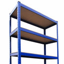 Set 9 Scaffali ad Incastro Piani in MDF Struttura in Acciaio Blu