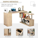 Scrivania da Ufficio ad Angolo Porta PC 140x107x74,6 cm in Legno  Rovere