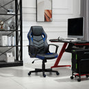 Sedia da Gaming Girevole Reclinabile in Similpelle  Nera e Blu