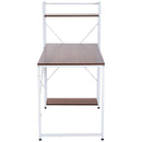 Scrivania da Ufficio con Scaffalatura Noce e Bianco 120x64x121 cm 