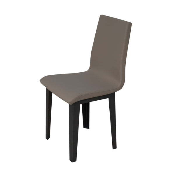 sconto Chaise Armida 40/44x42x86 cm Pieds anthracite en simili cuir gris tourterelle
