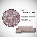 Copridivano con Penisola Sinistra in Poliestere e Cotone Bordeaux Varie Misure