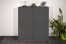 Credenza 4 Ante 100,1x41,4x126 cm Bloom Grigio Antracite Laccato Lucido
