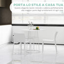 Tavolo da Giardino Ø80,5x74,6 cm in Acciaio e MDF Bianco