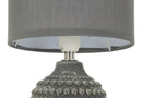 Lampada da Comodino Points Grigia Ø15x30,5 cm in Ceramica e Ferro e Tessuto Grigio      