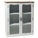 Vetrinetta in Legno 2 Ante 3 Ripiani 90x32,5x114cm Country Bianca