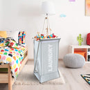 Cesto Portabiancheria 63x42x320 cm Richiudibile in Alluminio Grigio Chiaro