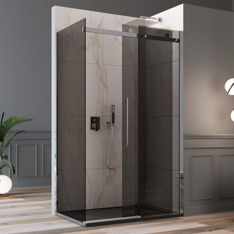 Box Doccia angolare 150x75 cm 1 anta Scorrevole in Cristallo Fumè 8mm H195 Bonussi elise Seconda Scelta