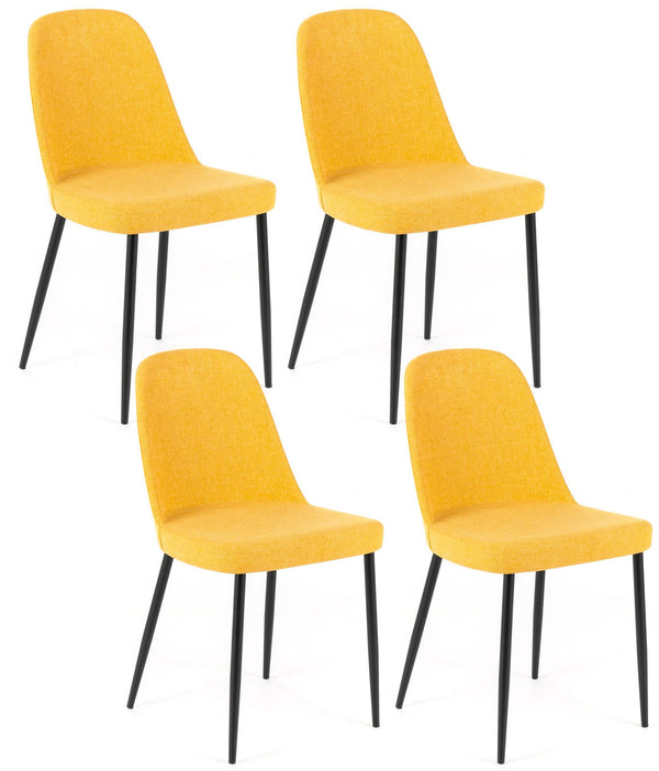 sconto Set 4 Sedie 55x46xH85 cm in Tessuto Tamara Giallo