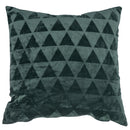 Set 2 Cuscini Decorativi 43x43x6 cm in Poliestere VdE Tivoli 1996 Triangoli Verde