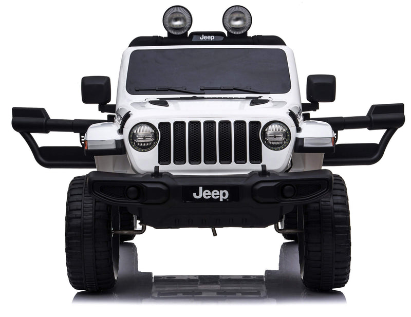 Macchina Elettrica per Bambini 12V 2 Posti con Licenza Jeep Wrangler Rubicon Bianca